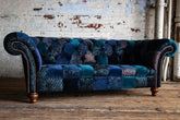 Oswald & Pablo Dorset Patchwork Velvet Chesterfield Sofa - Pendle Village Furniture